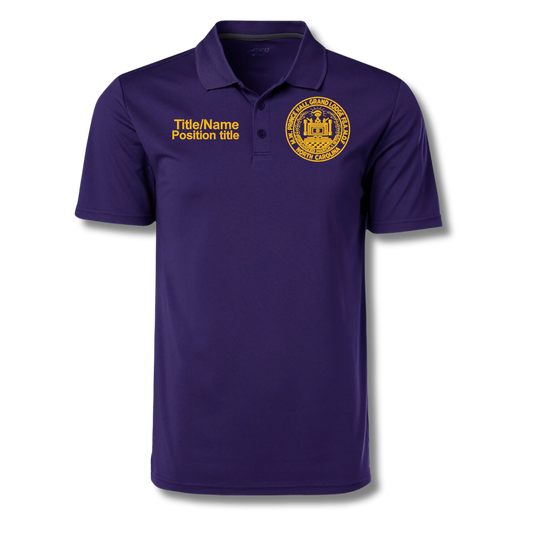 Short Sleeve Prince Hall Grand Lodge NC Polo (Purple with Gold Thread)