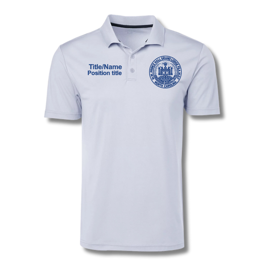 Short Sleeve Prince Hall Grand Lodge NC Polo (White with Navy Thread)