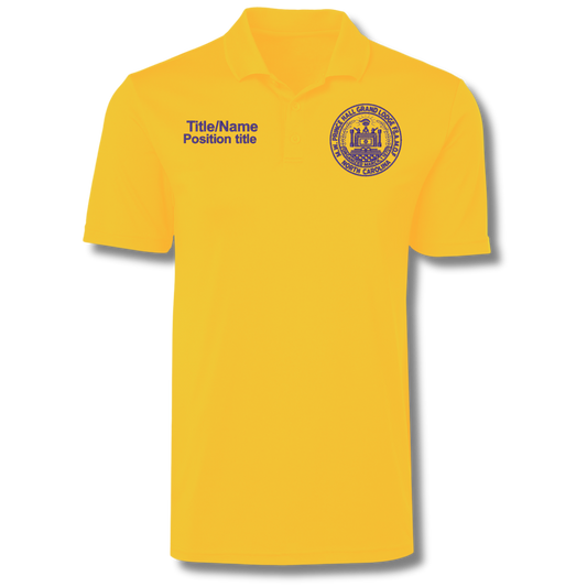 Short Sleeve Prince Hall Grand Lodge NC Polo (Gold with purple Thread)